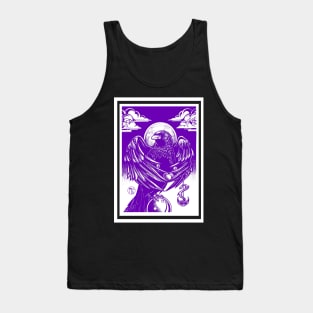 The Raven's Gift - White Outlined, Purple Version Tank Top